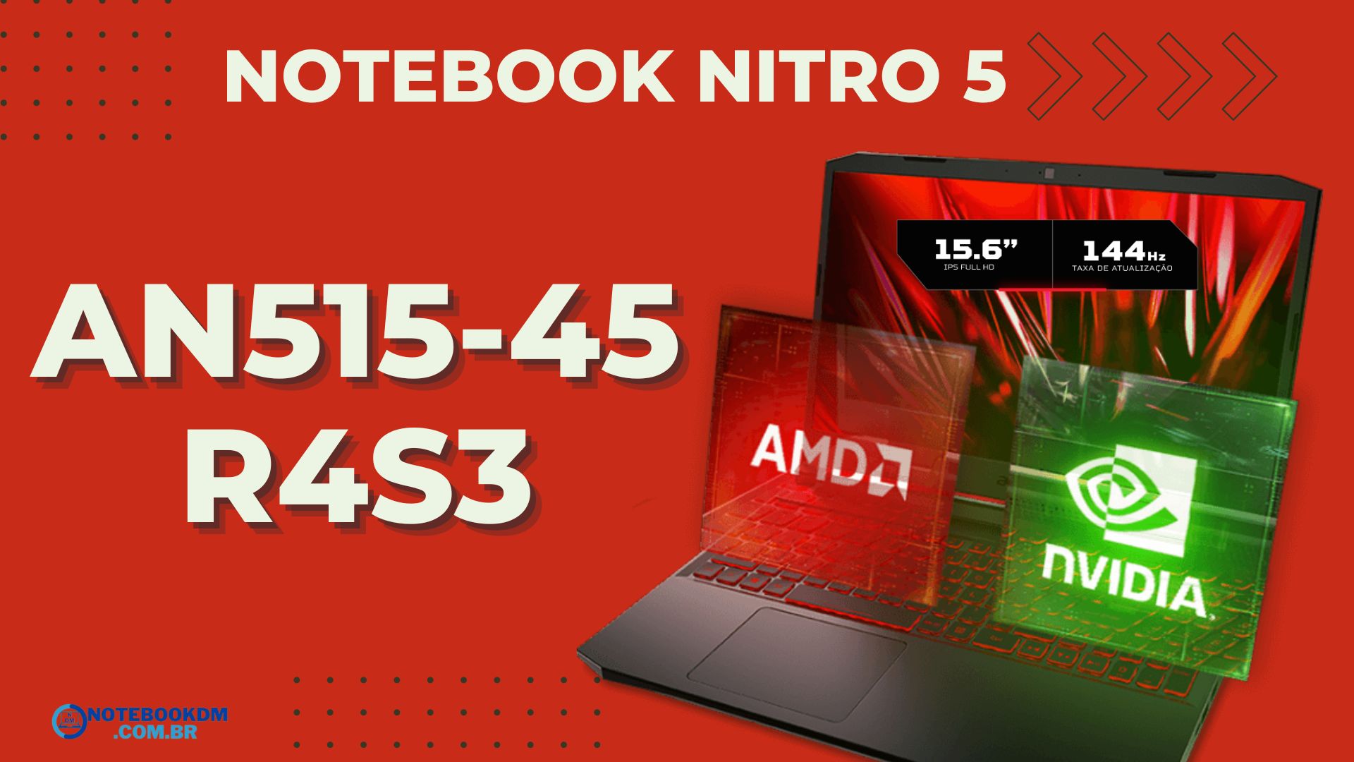 ACER NITRO 5 AN515-45-R4S3: Notebook Gamer com AMD Ryzen 7-5800H