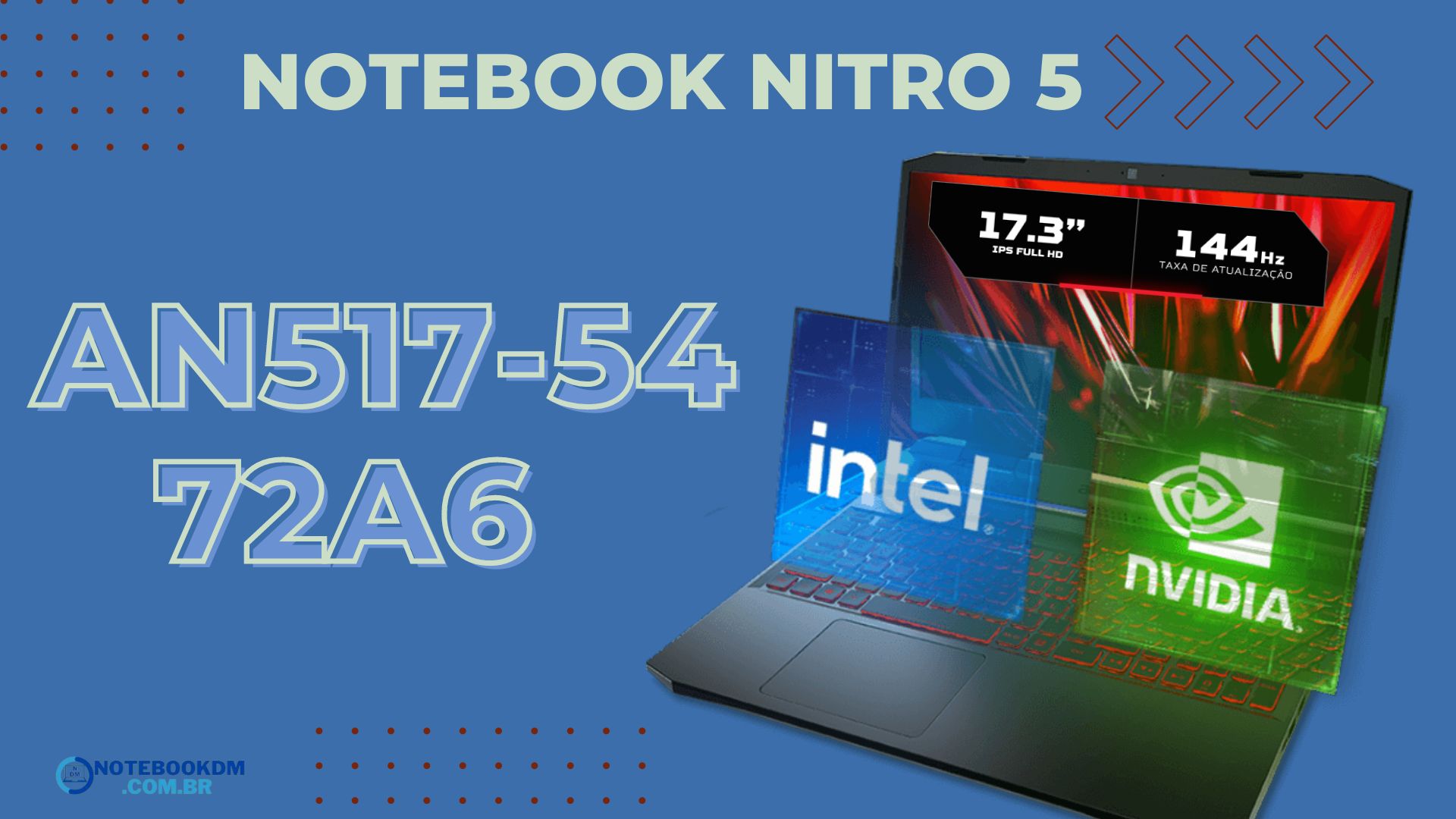 ACER NITRO 5 AN517-54-72A6: Notebook Gamer com GeForce GTX 1650
