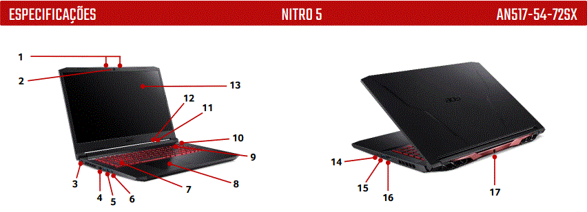 Nitro 5 An517-54: Modelos, ficha técnica e lojas 13 ACER NITRO 5 AN517-54-72SX: Notebook com GeForce RTX 3050