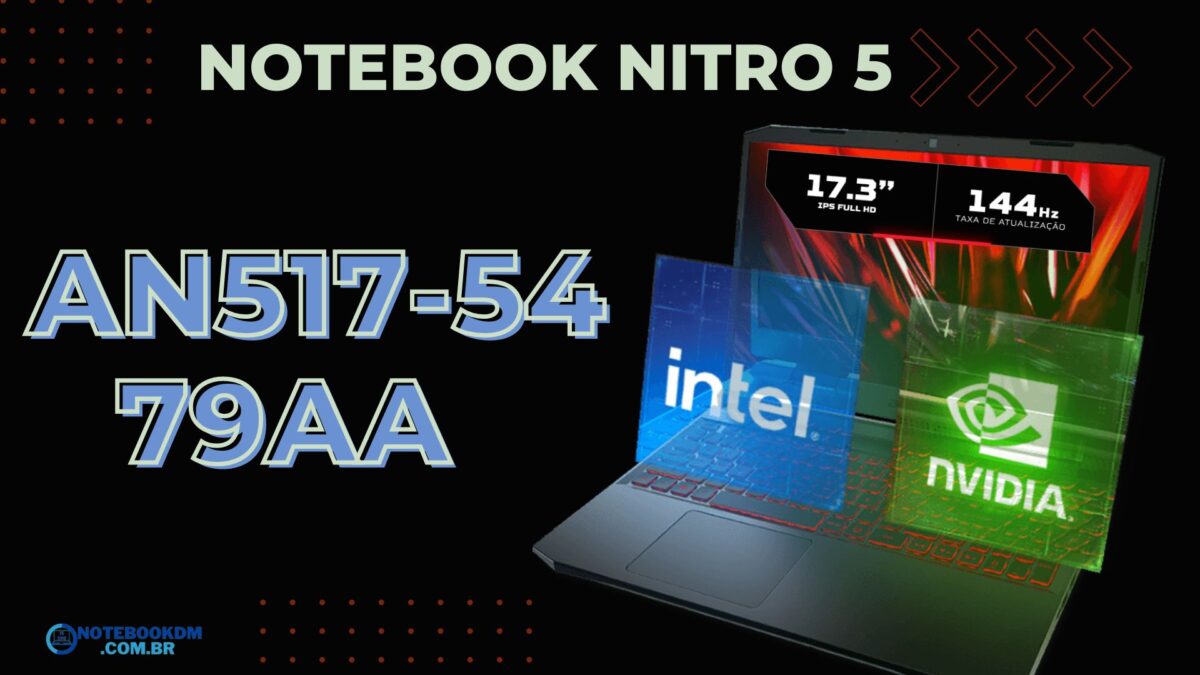 ACER NITRO 5 AN517-54-79AA: Notebook Gamer Acer com GeForce GTX 1650