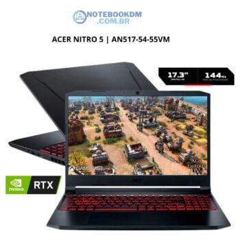 ACER NITRO 5 AN517-54-55VM: Modelo Gamer com tela de 17.3 Polegadas 2 ACER NITRO 5 AN517-54-55VM: Notebook com RTX 3050 4 GB