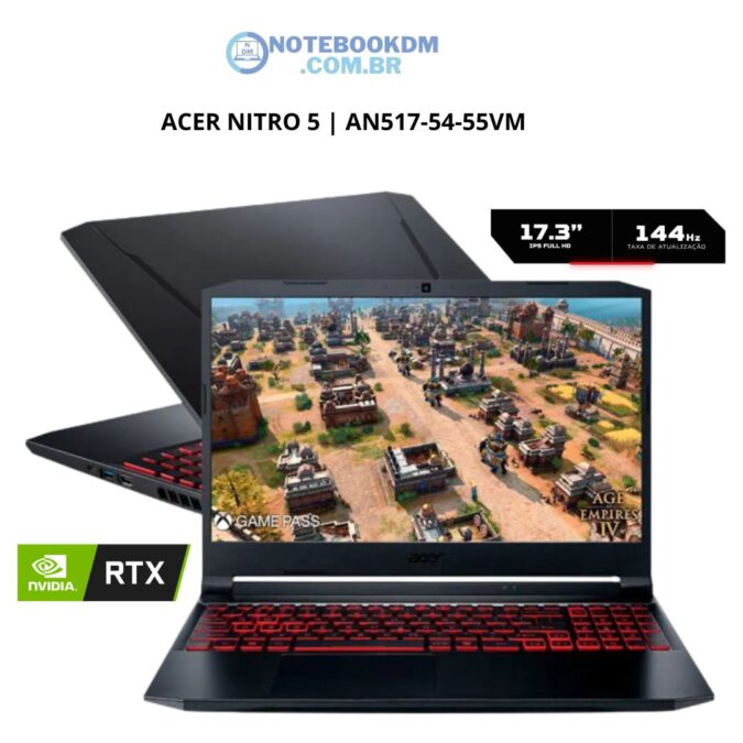 ACER NITRO 5 AN517-54-55VM: Notebook com RTX 3050 4 GB