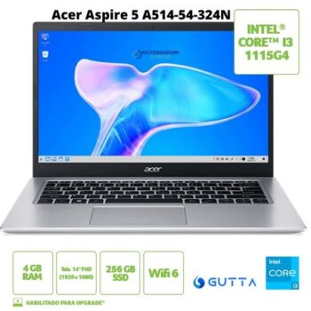 Acer Aspire 5 A514-54-324N é bom ! Com Linux Gutta e i3 11ª Gen