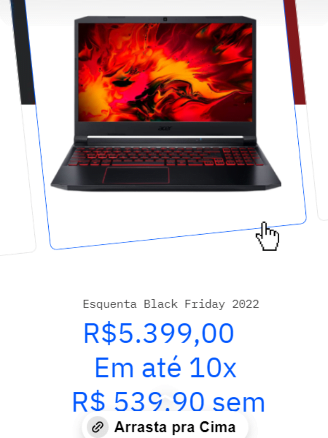 ACER Notebook Nitro 5 AN515-57-520Y Esquenta Black Friday 2022