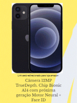 iPhone 12 128 GB Preto é bom e está na semana Black Friday 2022. Tela Super Retina XDR de 6,1 polegadas com True Tone. Câmera 12MP TrueDepth. Chip Bionic A14 com próxima geração Motor Neural