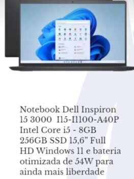 notebook dell inspiron I15-I1100-A40P