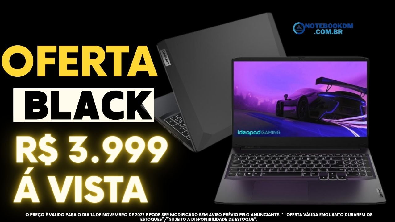 Lenovo Notebook IdeaPad Gaming 3i 82MJ0001BR Oferta Black 2022