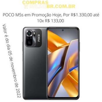POCO M5s em Promoção Hoje por R$1.330,00 até 10x R$ 133,00