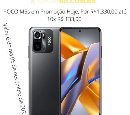 POCO M5s em Promoção Hoje por R$1.330,00 até 10x R$ 133,00