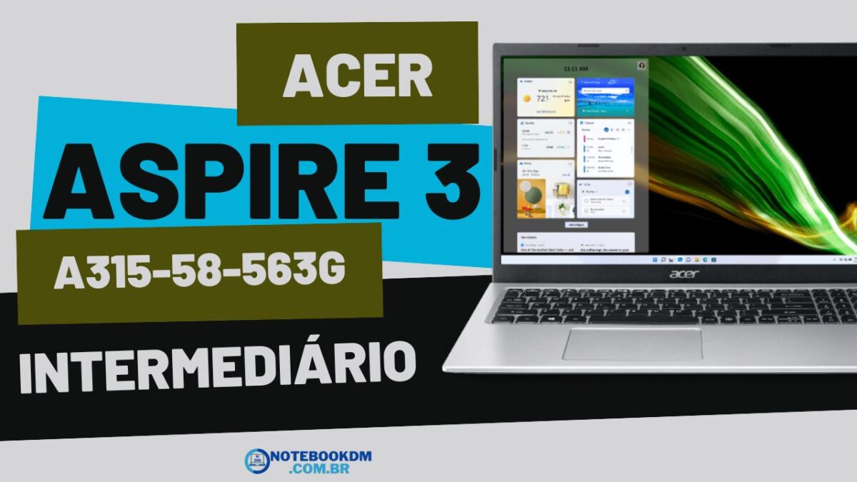 O Notebook Acer Aspire 3 A315-58-563G é um excelente intermediário para estudar ou trabalhar com projetos gráficos básicos. O modelo tem uma boa configuração para trabalhar com aplicativos de escritório.