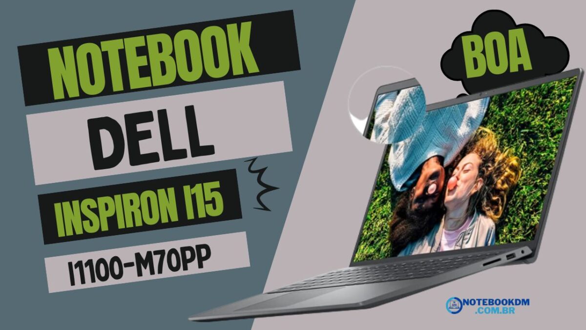 Notebook Dell Inspiron i15-i1100-M70PP com GeForce MX 350 + Intel Core i7-1165G7 Memória de 8GB 3200MHz SSD de 256GB Tela Full HD WVA de 15.6