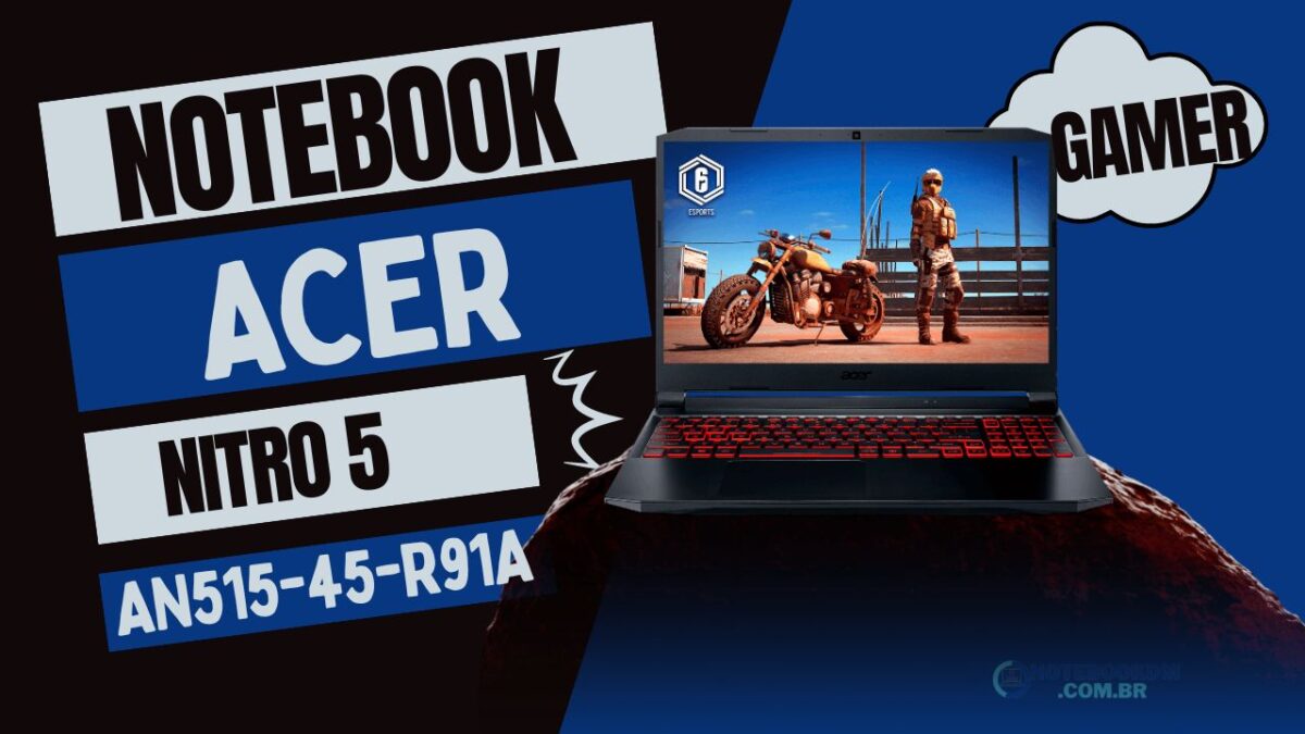 Notebook Gamer Acer Nitro 5 AN515-45-R91A Ryzen 5 GTX 1650