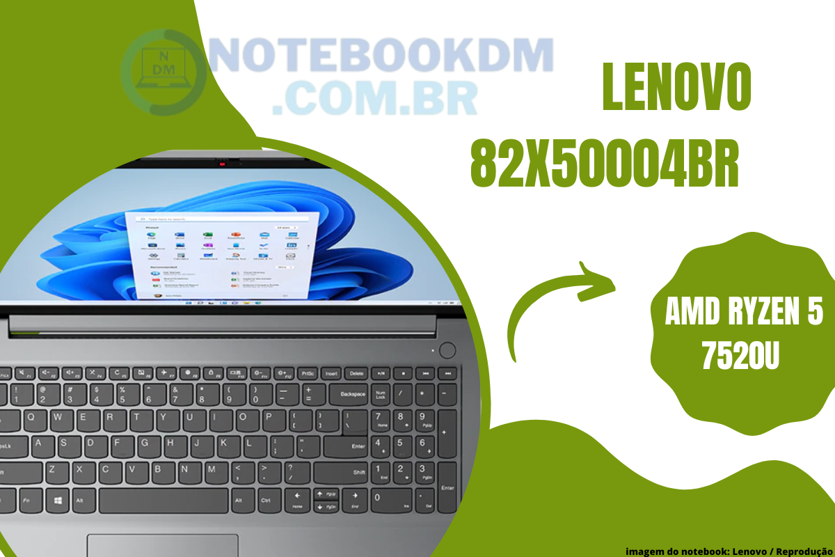 Lenovo 82X50004BR AMD Ryzen 5 7520U AMD Radeon 610M