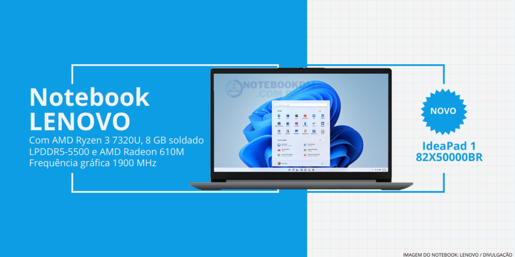 Notebook Lenovo Ultrafino IdeaPad 1 82X50000BR é um novo intermediário para estudar ou trabalhar