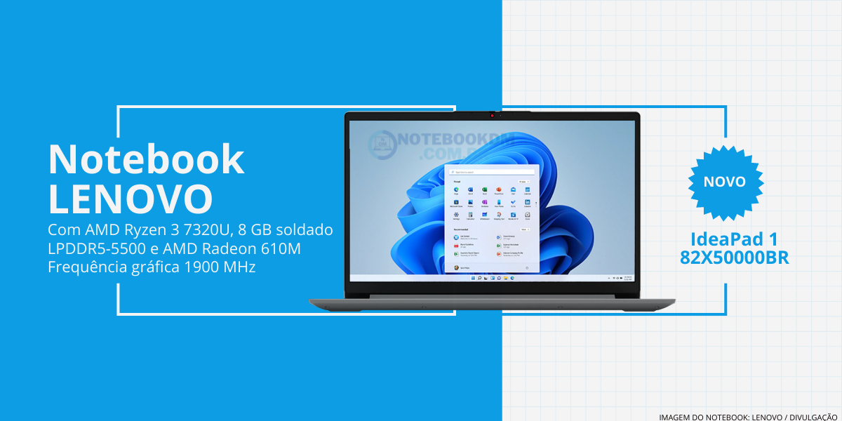 Notebook Lenovo Ultrafino IdeaPad 1 82X50000BR é um novo intermediário para estudar ou trabalhar