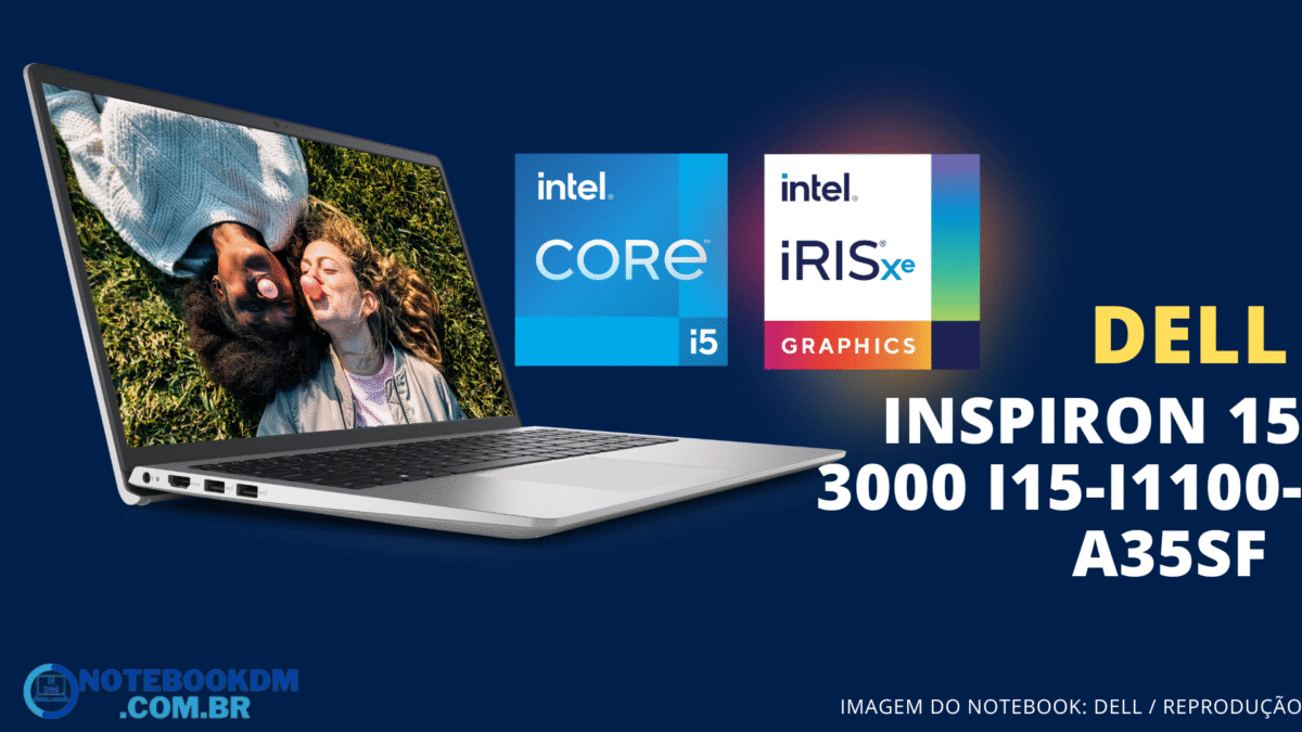 Notebook Dell Inspiron 15 3000 i15-i1100-A35SF com Tela Full HD Referência 210-BHVX 1135G7 4-core Placa de vídeo integrada Intel UHD
