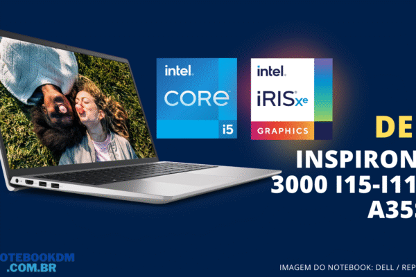 Notebook Dell Inspiron 15 3000 i15-i1100-A35SF com Tela Full HD Referência 210-BHVX 1135G7 4-core Placa de vídeo integrada Intel UHD