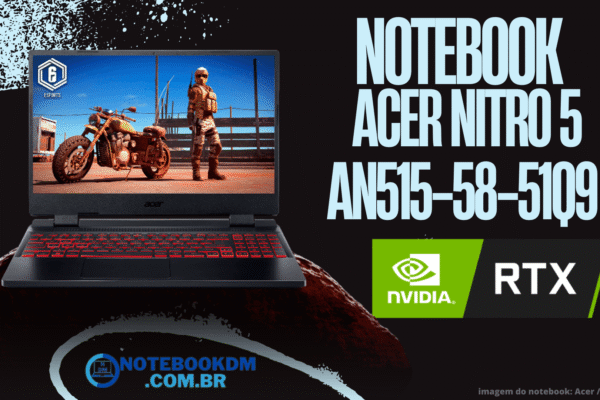 Notebook Gamer Acer Nitro 5 AN515-58-51Q9 com i5 e RTX 3050