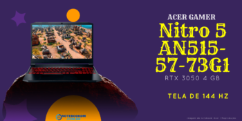Notebook Gamer Nitro 5 AN515-57-73G1 - design em preto e vermelho