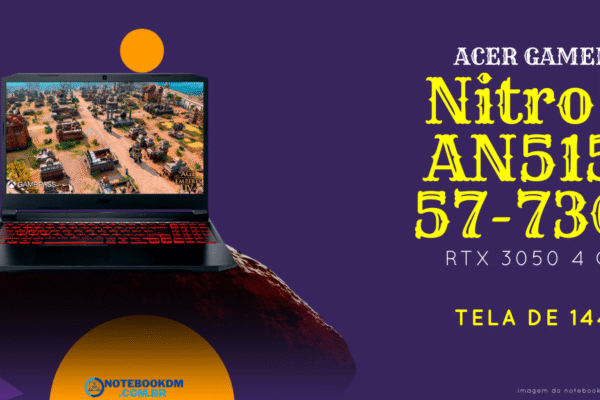 Notebook Gamer Nitro 5 AN515-57-73G1 - design em preto e vermelho