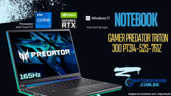 O Notebook Gamer Predator Triton 300 PT314-52S-761Z é um modelo da Acer. Ele têm uma configuração fantástica e um belo designer. Entre os hardwares estão um Processador Intel da Décima segunda geração e um GPU Geforce RTX 3060, que podem oferecer um alto desempenho.