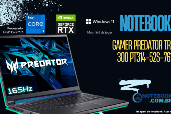 O Notebook Gamer Predator Triton 300 PT314-52S-761Z é um modelo da Acer. Ele têm uma configuração fantástica e um belo designer. Entre os hardwares estão um Processador Intel da Décima segunda geração e um GPU Geforce RTX 3060, que podem oferecer um alto desempenho.