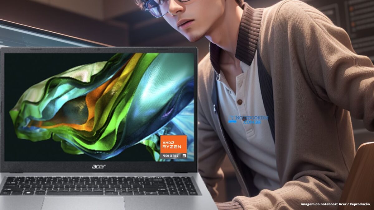 Notebook Acer Aspire 3 A315-24P-R3TV AMD Ryzen 3 7320U | Radeon 610M | Memória RAM LPDDR5