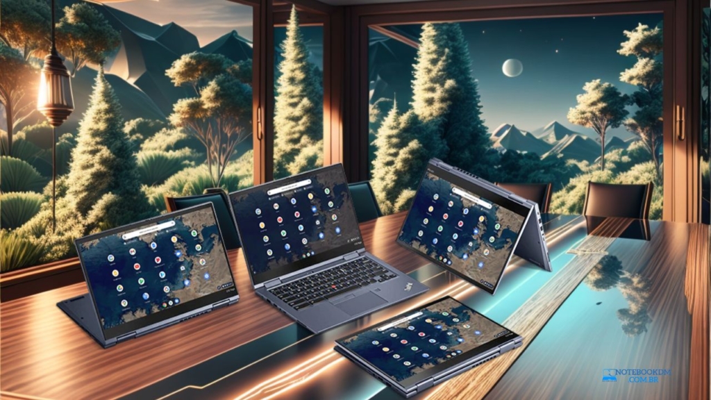 Notebook Lenovo ThinkPad C13 Yoga Chromebook 20UY000GBN é um modelo ideal para ser transportado sem problemas