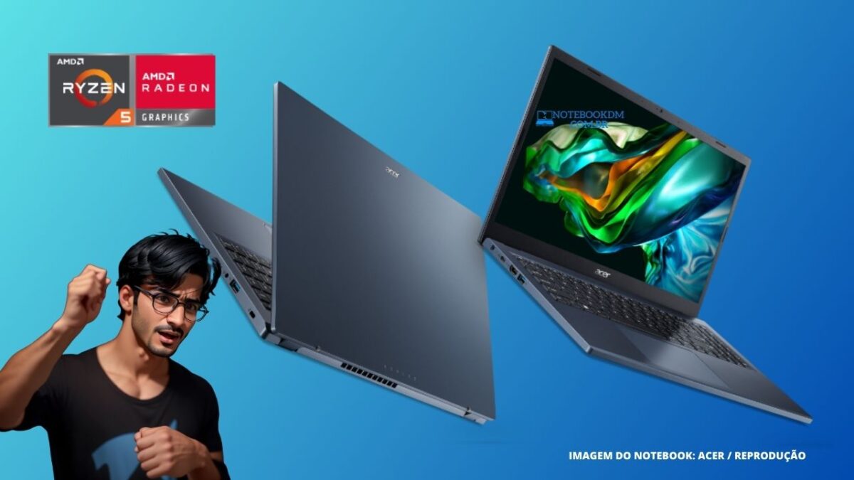 Acer Aspire 3 A315-24P-R31Z - Ryzen 5 7520U | Radeon 610M 8 GB RAM LPDDR5 de até 5500 MHz Windows 11 Home 64-bits SSD NVMe 512 GB