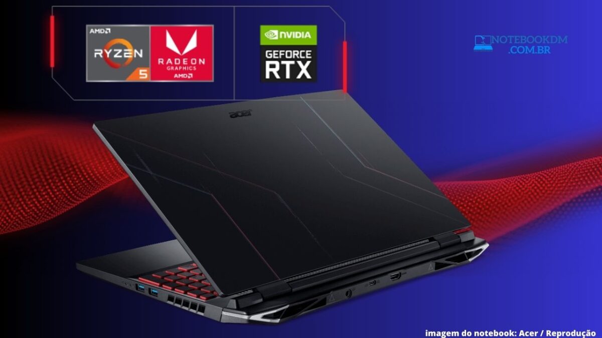 Nitro 5 AN515-47-R5SU | RTX 3050 | AMD Ryzen 5 7535HS | Radeon 660M | Armazenamento 512 GB SSD NVMe | Linux Gutta 64-bits | 8 GB RAM DDR5