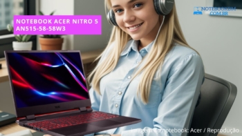 Notebook Acer Nitro 5 An515-58-58w3 I5 12ªgeração RTX 3050 Processador Intel® Core™ i5-12450H 512 GB de armazenamento em SSD NVMe