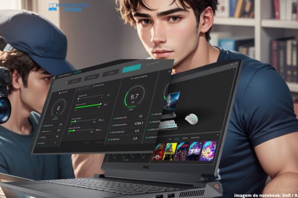 Notebook Gamer Dell G15-i1300-M20P 13ª Geração Intel Core i5 SSD 512GB NVIDIA RTX 3050 i5-13450HX Teclado retroiluminado na cor laranja