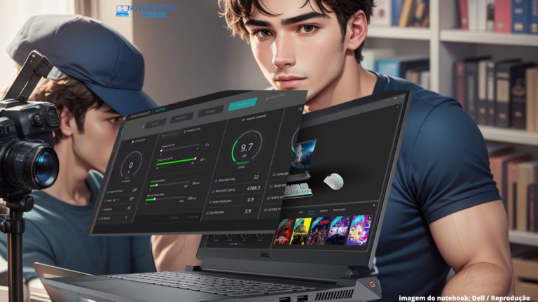Notebook Gamer Dell G15-i1300-M20P 13ª Geração Intel Core i5 SSD 512GB NVIDIA RTX 3050 i5-13450HX Teclado retroiluminado na cor laranja