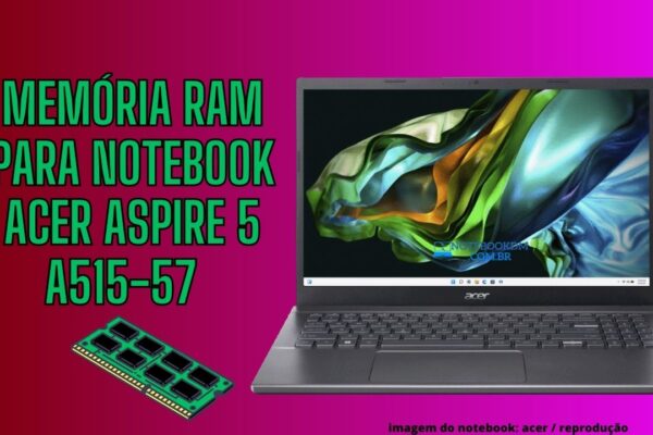 Memória RAM DDR4 3200MHz para notebook Acer Aspire 5 A515-57