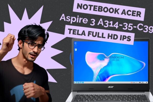 Notebook Acer Aspire 3 A314-35-C393 Celeron N4500 + Tela Full HD IPS 14 POLEGADAS Sistema Operacional Linux Gutta Habilitado para upgrade