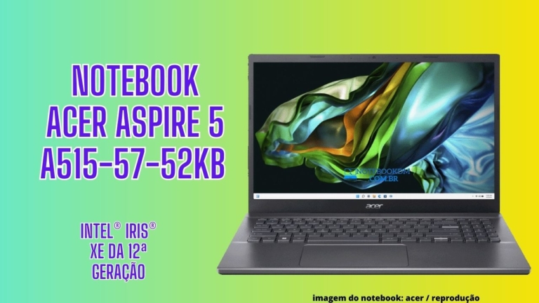 Notebook Acer aspire 5 A515-57-52KB i5–1235U | Tela Full HD | SSD 512 GB | 8 GB RAM + Windows 11 Home i5–1235U | Tela Full HD | SSD 512 GB