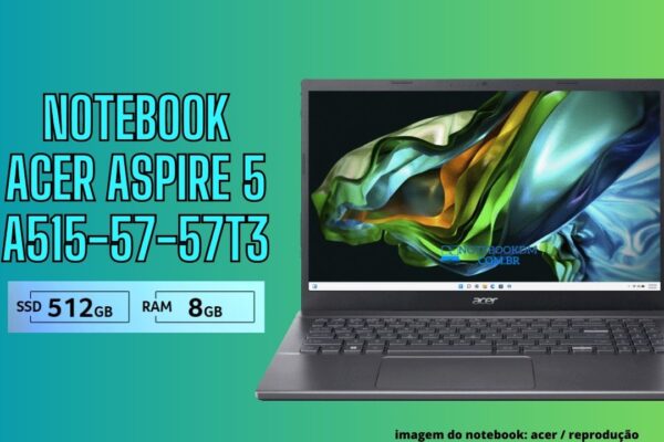 notebook acer aspire 5 A515-57-53Z5 i5– 12450H | Tela Full HD