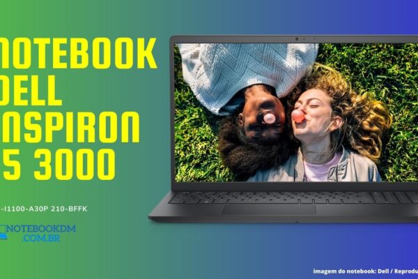Notebook Dell Inspiron 15 3000 I15-I1100-A30P 210-BFFK 256GB SSD NVME processador Intel Core i3 de 11ª geração 8 GB RAM 2666MHZ Até 16GB
