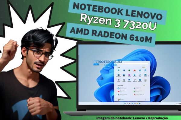 Notebook Lenovo Ryzen 3 7320U AMD Radeon 610M 82X5S00000 Notebook Lenovo Ultrafino IdeaPad 1 R3-7320U 4GB LPDDR5-5500 MHZ 256GB SSD Linux