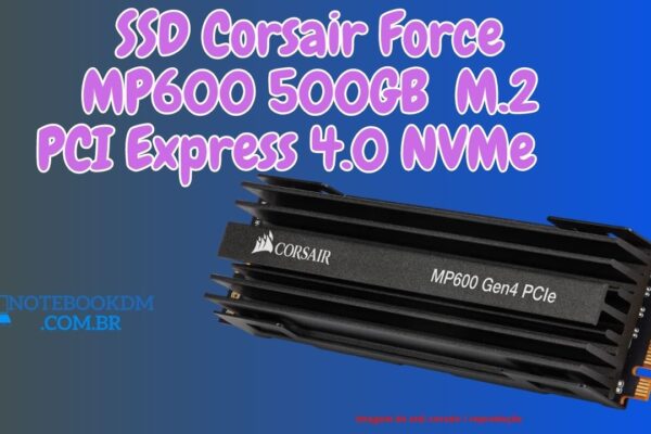 O SSD Corsair Force MP600 de 500 GB CSSD-F500GBMP600R2 é um poderoso dispositivo de armazenamento, que pode ser usado em notebook ou PCs compatíveis.