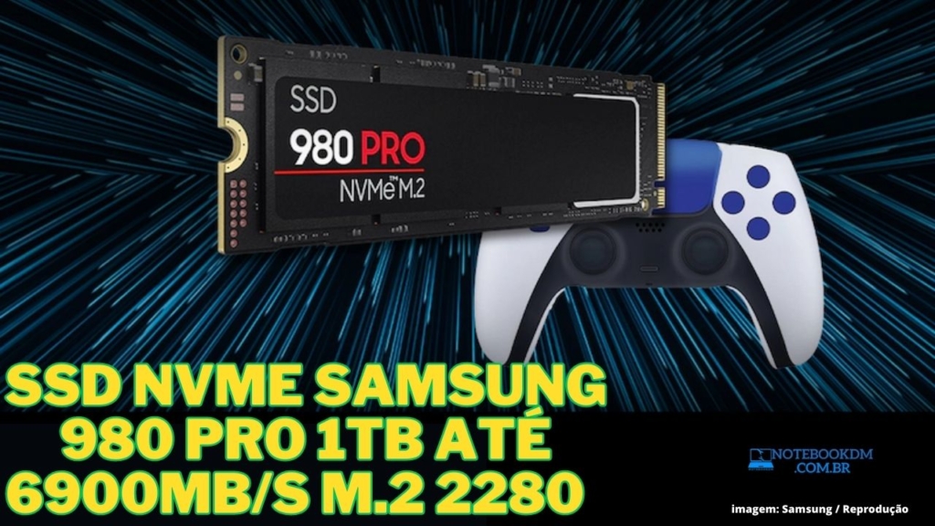SSD NVME Samsung 980 PRO 1TB até 6900MB/s M.2 2280 Para Notebook ou PC com placa mãe compatível modelo ‎MZ-V8P1T0B/AM ‎0887276404288