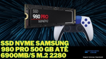 SSD NVME Samsung 980 PRO 500 GB até 6900MB/s M.2 2280 Para Notebook ou PC com placa mãe compatível modelo ‎‎‎MZ-V8P500BW ‎‎0887276394534