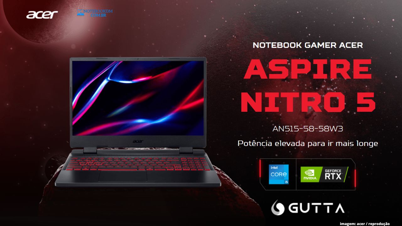 Notebook Acer Nitro 5 AN515-58-58W3 RTX 3050 I5 8gb SSD 512