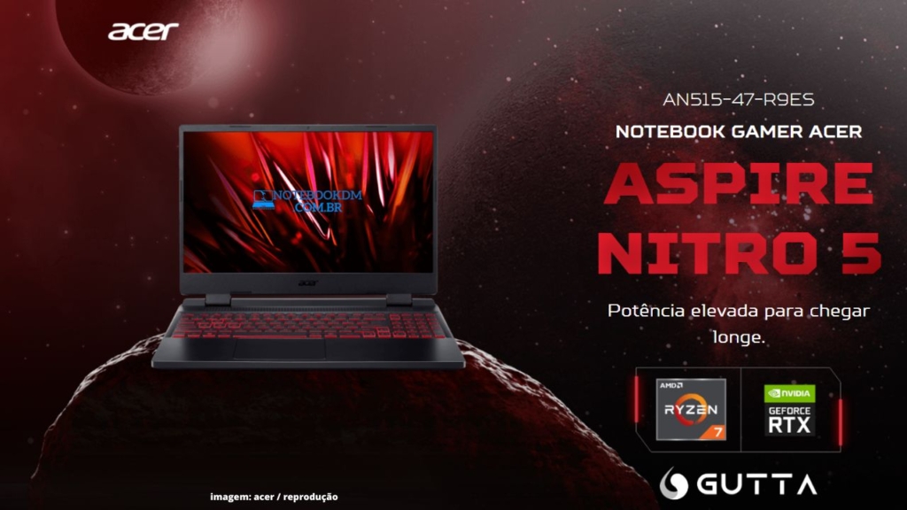 Notebook Gamer Acer Nitro 5 An515-47-R9es Ryzen 7 RTX 3050