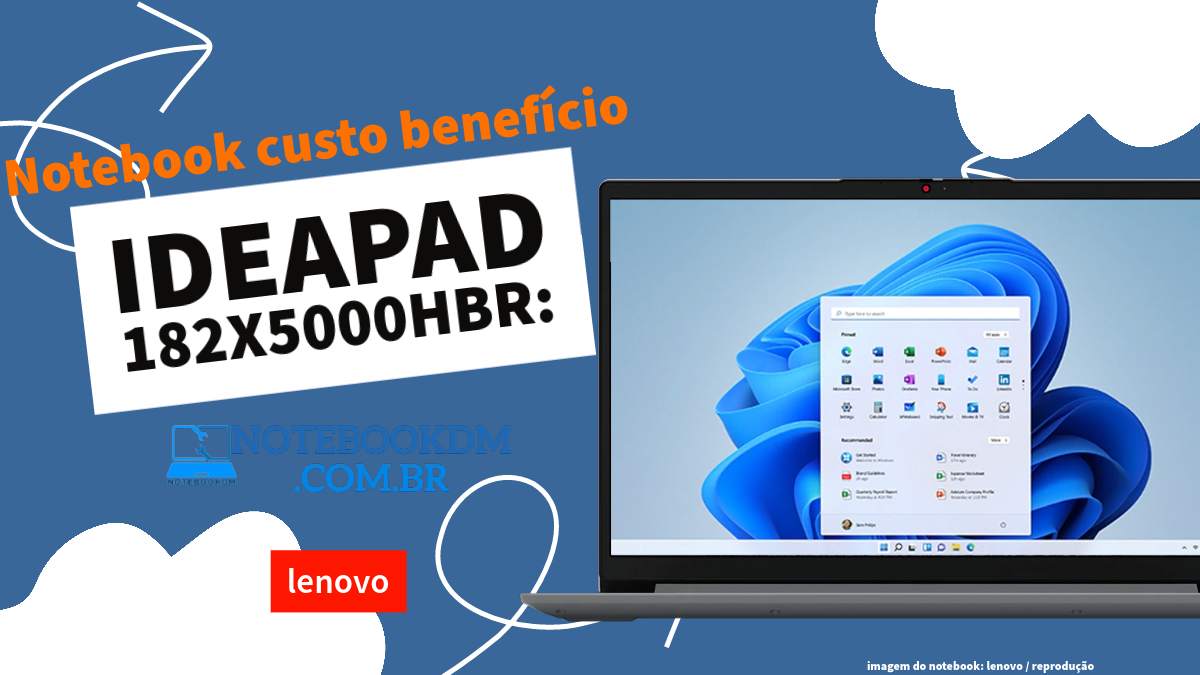 Notebook IdeaPad 182X5000HBR é um modelo intermediário ideal