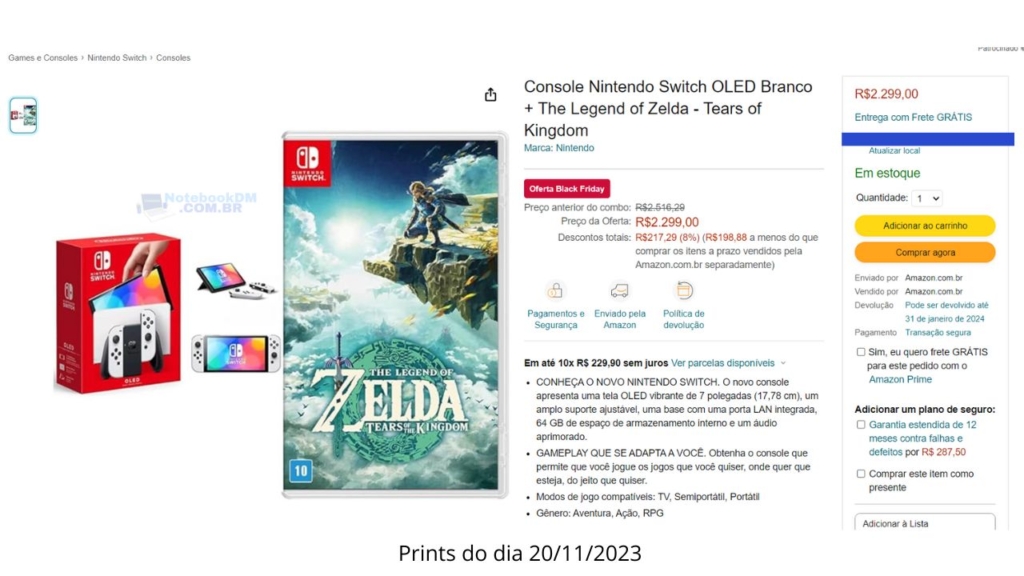 Nintendo Switch OLED + The Legend of Zelda - Tears of Kingdom
