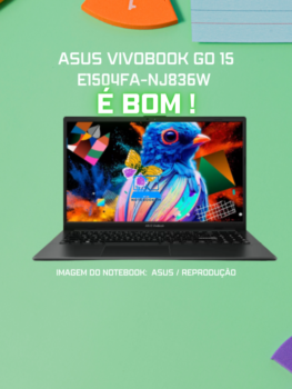 ASUS VivoBook Go 15 E1504FA-NJ836W é bom ! Processador AMD Ryzen 5 7520U Quad Core, com 8 threads e frequência de clock de até 4.3 GHZ. O Chip gráfico AMD Radeon 610M