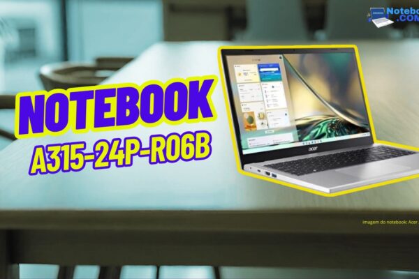 Notebook Acer A315-24P-R06B Ryzen 3-7320U Radeon 610M Modelo com 4 núcleos (8 threads) frequência: até 4.1 ghz + SSD 512 GB