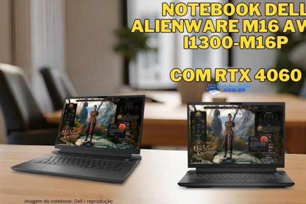Notebook Dell Alienware m16 AW16-i1300-M16P com RTX 4060 e Intel Core i9 13ª Geração Tela 16" QHD 240Hz 16 GB 1TB SSD Intel Core i9-13900HX
