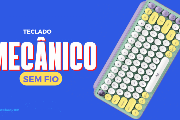 Teclado Mecânico Sem Fio Logitech POP Keys: Instalação através de USB ou Bluetooth, possui oito teclas emoji e lembra a uma maquina de escrever retro ​